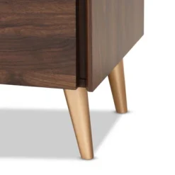 Landen Mid-Century Modern Wood TV Stand For TVs Up To 65" Walnut/Gold/Brown - Baxton Studio -Outlet Baxton Studio Store GUEST cf1b9a8e b596 4f6f a3f8 5f036c5d47fa