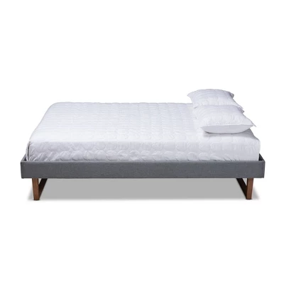 Liliya Walnut Finished Wood Platform Bed Frame - Baxton Studio 6 Liliya Walnut Finished Wood Platform Bed Frame - Baxton Studio - Image 6
