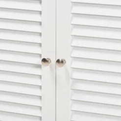 Rivera Wood And Metal 2 Door Bathroom Storage Cabinet White/Silver - Baxton Studio -Outlet Baxton Studio Store GUEST cf73ffab 62fc 4bc6 a794 5c93dbb7cf8c