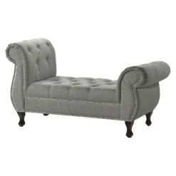 Ipswich Linen Bench Gray - Baxton Studio
