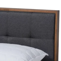 Alke Fabric Upholstered Walnut Finished Platform Bed - Baxton Studio 8 Alke Fabric Upholstered Walnut Finished Platform Bed - Baxton Studio -Outlet Baxton Studio Store GUEST d06ba0ab aabb 4205 bdab 9962a01d4d4b