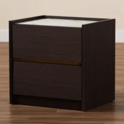 Walker Wood Nightstand With Faux Marble Top Dark Brown/Marble/Gold - Baxton Studio 10 Walker Wood Nightstand With Faux Marble Top Dark Brown/Marble/Gold - Baxton Studio -Outlet Baxton Studio Store GUEST d0a9200e c6ed 4f3b 872e f9fd396162de