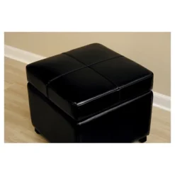 Full Leather Storage Cube Ottoman Black - Baxton Studio -Outlet Baxton Studio Store GUEST d0ce2f59 e509 43b7 9d8e 493a3d912cf4