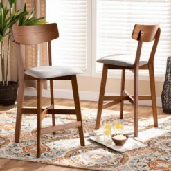 2pc Cameron Fabric Wood Counter Height Barstools Gray/Brown - Baxton Studio 10 2pc Cameron Fabric Wood Counter Height Barstools Gray/Brown - Baxton Studio -Outlet Baxton Studio Store GUEST d120cd69 abbf 4877 9a41 bc2d58d9545a