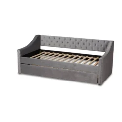 Raphael Velvet Fabric Upholstered Daybed With Trundle - Baxton Studio -Outlet Baxton Studio Store GUEST d13c1c67 ee6b 4bb7 ae3c 5e0c6207c822