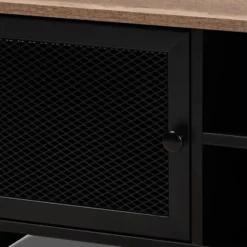 Connell Two-Tone Wood And Metal 2 Door TV Stand For TVs Up To 40" Natural Brown/Black - Baxton Studio -Outlet Baxton Studio Store GUEST d16c7e57 f04f 43b4 bd52 2be5096a0a6c