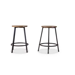 Vintner Pub Counter Height Dining Set Black/Brown - Baxton Studio