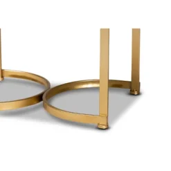 Gwyn Glam And Luxe Faux Fur Upholstered And Metal Ottoman White/Gold - Baxton Studio -Outlet Baxton Studio Store GUEST d2a69cb6 c64c 40da af1a 45563bb40d15