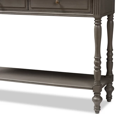 Noemie Country Cottage Farmhouse Finished 2 Drawer Console Table Brown - Baxton Studio 6 Noemie Country Cottage Farmhouse Finished 2 Drawer Console Table Brown - Baxton Studio - Image 6