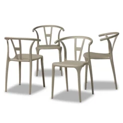 4pc Warner Plastic Dining Chair Set - Baxton Studio -Outlet Baxton Studio Store GUEST d35083c4 2ab0 42c6 bc95 b7c1f2b4ea4f