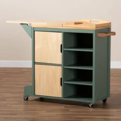 Dorthy Two-Tone Wood Kitchen Cart Green/Natural - Baxton Studio 27 Dorthy Two-Tone Wood Kitchen Cart Green/Natural - Baxton Studio -Outlet Baxton Studio Store GUEST d36057d4 dda0 4f07 9533 1cf42532559e