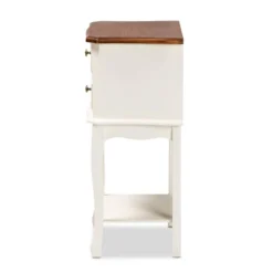 2 Drawer Darla Wood Nightstand White/Cherry Brown - Baxton Studio -Outlet Baxton Studio Store GUEST d419cc18 8721 4b76 a120 dbab86b79db3