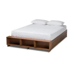 Arthur Wood Platform Bed With Built-In Shelves Ash Walnut - Baxton Studio -Outlet Baxton Studio Store GUEST d4c45e40 26bc 4f61 bc59 8a05c2f8329d