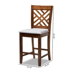 Set Of 2 Caron Fabric Upholstered Wood Counter Height Pub Chair Set Gray/Walnut - Baxton Studio -Outlet Baxton Studio Store GUEST d4d70160 851a 4b84 b142 fc72604e24e1