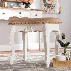 Gabrielle Velvet Fabric Upholstered Wood Vanity Ottoman Sand/White/Gold - Baxton Studio 12 Gabrielle Velvet Fabric Upholstered Wood Vanity Ottoman Sand/White/Gold - Baxton Studio -Outlet Baxton Studio Store GUEST d5733f60 eae5 470a 92f2 7f55a6f60c23