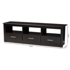 Ryleigh Modern And Contemporary Finished TV Stand For TVs Up To 60" Dark Brown - Baxton Studio -Outlet Baxton Studio Store GUEST d58004d6 8b65 4950 826c a5da866bd839