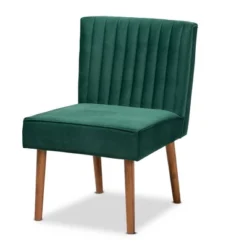 Alvis Velvet Upholstered And Wood Dining Chair - Baxton Studio -Outlet Baxton Studio Store GUEST d5b1fc91 eabb 49c4 a963 6e222d16cbc7