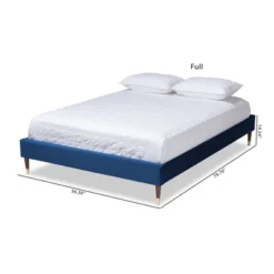 Full Volden Velvet Wood Platform Bed Frame Blue - Baxton Studio -Outlet Baxton Studio Store GUEST d5f210cf df1e 4df2 98b6 ba1b67b228da