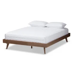 Jacob Mid - Century Modern Walnut Finished Solid Wood Bed Frame - Baxton Studio -Outlet Baxton Studio Store GUEST d66f386c 5746 4d03 95b5 7534a4630375