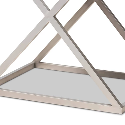 1 Drawer William Silver Metal Nightstand Silver/Black - Baxton Studio 6 1 Drawer William Silver Metal Nightstand Silver/Black - Baxton Studio - Image 6