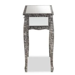 Wycliff Metal And Mirrored Glass 2 Drawer Console Table Dark Gray/Silver - Baxton Studio -Outlet Baxton Studio Store GUEST d78602d2 8eb3 4f0f 9873 4a27b3a9a3f0