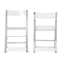 Set Of 2 Acrylic Foldable Chairs Clear - Baxton Studio -Outlet Baxton Studio Store GUEST d8453e8a 09b7 46bf 85c8 b50ccd489d6d