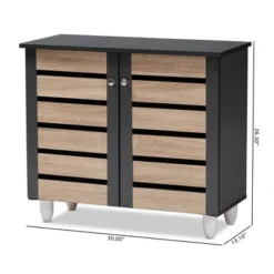 Gisela 2 - Door Shoe Storage Cabinet Dark Gray - Baxton Studio -Outlet Baxton Studio Store GUEST d8b6f693 133c 4cc3 bcd9 54a92a56161e