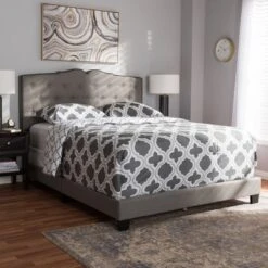 Vivienne Modern And Contemporary Fabric Upholstered Bed Light Gray - Baxton Studio -Outlet Baxton Studio Store GUEST d8ce2e2e 0196 44a9 9a0d 77fb90e23cb3