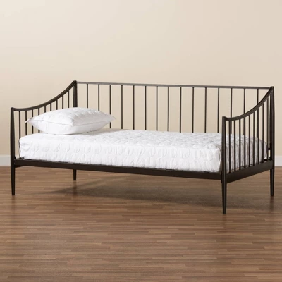 Full Rupert Vintage Industrial Metal Daybed Black - Baxton Studio 6 Full Rupert Vintage Industrial Metal Daybed Black - Baxton Studio - Image 6