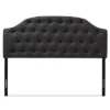Queen Windsor Modern And Contemporary Fabric Upholstered Scalloped Buttoned Headboard Dark Gray - Baxton Studio