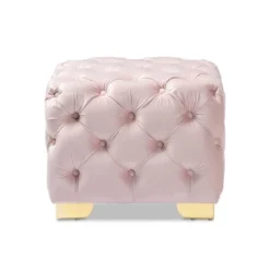 Avara Velvet Finished Button Tufted Ottoman Pink - Baxton Studio 11 Avara Velvet Finished Button Tufted Ottoman Pink - Baxton Studio -Outlet Baxton Studio Store GUEST d95fbcf1 8985 4128 862b 25807beccd58