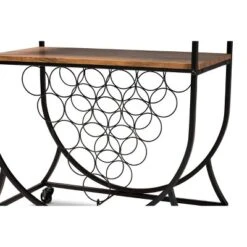 Dania Antique Vintage Industrial Metal And Wood Mobile Wine Bar Cart Black/Walnut - Baxton Studio 10 Dania Antique Vintage Industrial Metal And Wood Mobile Wine Bar Cart Black/Walnut - Baxton Studio -Outlet Baxton Studio Store GUEST d9c2e1ee 6bad 45aa 8ae1 5839c809e9bd