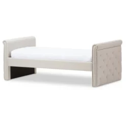 Twin Swanson Modern And Contemporary Fabric Tufted Daybed With Roll-Out Trundle Guest Bed - Baxton Studio -Outlet Baxton Studio Store GUEST dab590e7 fc47 42db bc53 073497ac9cdb