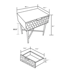 Marcin Wood And Metal 1 Drawer Nightstand White/Gold - Baxton Studio -Outlet Baxton Studio Store GUEST db627740 4739 4e1f ae36 fe9ec3242620