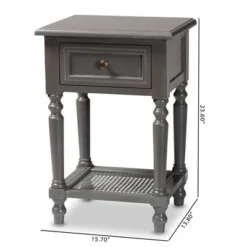 Sheldon Vintage Wood 1 Drawer Nightstand Gray - Baxton Studio -Outlet Baxton Studio Store GUEST dbaa51c6 43f2 44f8 9adc 2e7336967467