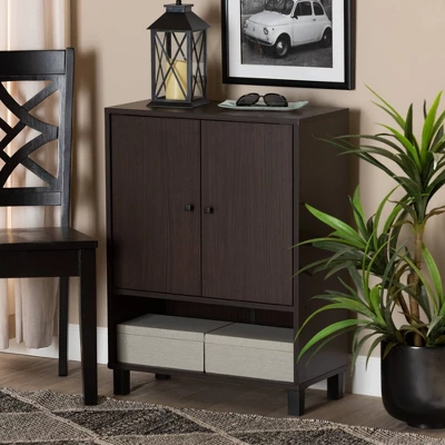 Rossin Modern Wood 2 Door Entryway Shoe Cabinet - Baxton Studio 6 Rossin Modern Wood 2 Door Entryway Shoe Cabinet - Baxton Studio - Image 6