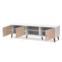 Bastien Light Oak 6 Shelf TV Stand For TVs Up To 60" White/Brown - Baxton Studio 10 Bastien Light Oak 6 Shelf TV Stand For TVs Up To 60" White/Brown - Baxton Studio -Outlet Baxton Studio Store GUEST dbb88118 4d26 49b0 b12b 4fa9618b11d1