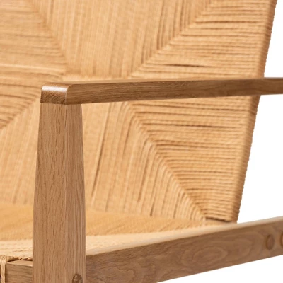 Delaney Wood Hemp Accent Chair Oak Brown - Baxton Studio 7 Delaney Wood Hemp Accent Chair Oak Brown - Baxton Studio - Image 7