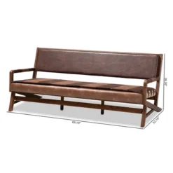 Rovelyn Faux Leather Finished Wood Sofa Brown - Baxton Studio -Outlet Baxton Studio Store GUEST dc6d2868 15f7 49dd 9654 bf03dbd6500d