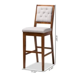 2pc Gideon Fabric Upholstered And Wood Barstool Set Gray/Walnut Brown - Baxton Studio -Outlet Baxton Studio Store GUEST dcc900fd 216a 41f8 b7be 397807f48b7c