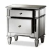 Sussie Hollywood Regency Glamour Style Mirrored 2 - Drawer Nightstand - Baxton Studio