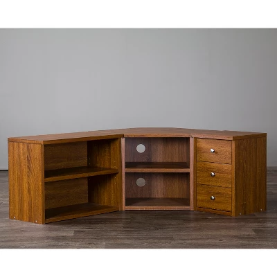 Commodore TV Stand For TVs Up To 55" Brown - Baxton Studio 2 Commodore TV Stand For TVs Up To 55" Brown - Baxton Studio - Image 2