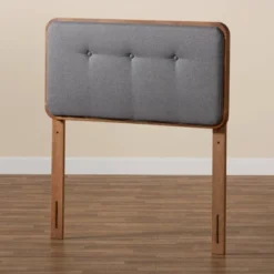 Twin Palina Upholstered And Wood Headboard - Baxton Studio -Outlet Baxton Studio Store GUEST dd40231f e4ed 4114 80ef e7c1876fa8e9