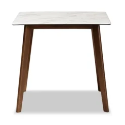 Kaylee Wood Dining Table White/Brown - Baxton Studio