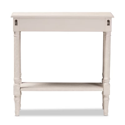 Ariella Whitewashed 1 Drawer End Table White - Baxton Studio 1 Ariella Whitewashed 1 Drawer End Table White - Baxton Studio