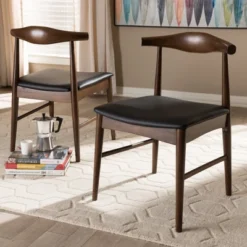 Set Of 2 Winton Mid Century Modern Walnut Wood Dining Chairs Black, Brown - Baxton Studio 11 Set Of 2 Winton Mid Century Modern Walnut Wood Dining Chairs Black, Brown - Baxton Studio -Outlet Baxton Studio Store GUEST de48bb3d 9041 436b 8c63 ea050d3a2ef4