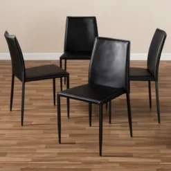 Set Of 4 Pascha Modern And Contemporary Faux Leather Upholstered Dining Chairs - Baxton Studio -Outlet Baxton Studio Store GUEST e006c7af b623 4beb be2e ea38b1a5ba73