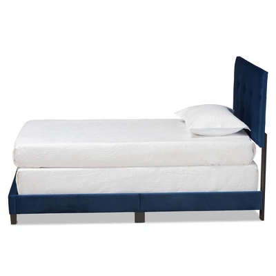 Caprice Glam Velvet Fabric Upholstered Panel Bed - Baxton Studio 1 Caprice Glam Velvet Fabric Upholstered Panel Bed - Baxton Studio
