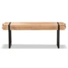 Henson Wood And Black Finished Metal Bench Brown - Baxton Studio