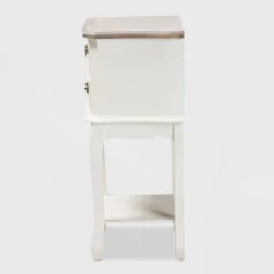 Amalie 2 Drawer Wood Nightstand White/Oak - Baxton Studio -Outlet Baxton Studio Store GUEST e11363a6 6ea2 4522 9ed5 dabff2fb9c4d
